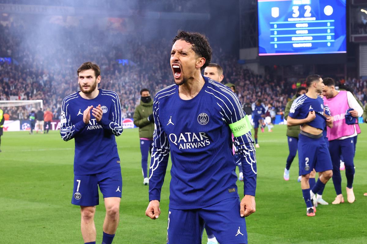 Le soulagement de Marquinhos après la qualification du PSG en demi-final de Ligue des Champions