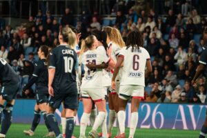 Les parisiennes célèbrent le but de l'égalisation face au Havre