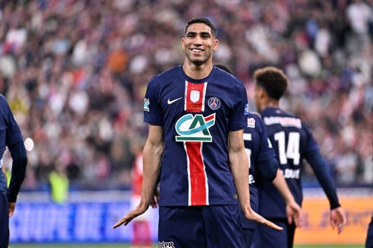 Achraf Hakimi lors de la finale de Coupe de France face à Reims