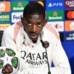 Ousmane Dembélé en conférence de presse avant la finale de Ligue des Champions face à l'Inter Milan