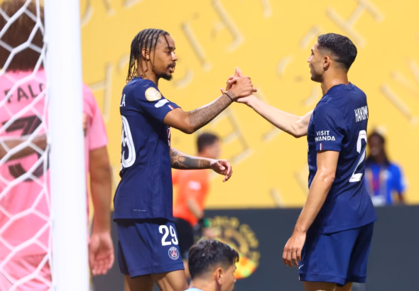 Un travail très important de Bradley Barcola qui sert Achraf Hakimi parfaitement pour le 4e