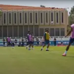 Les joueurs parisiens à l'entrainement sous le soleil américain
