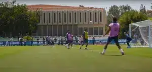 Les joueurs parisiens à l'entrainement sous le soleil américain