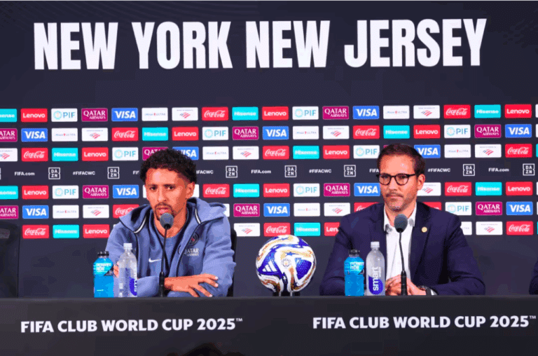 Marquinhos en conférence de presse avant la finale de Coupe du Monde des Clubs face à Chelsea
