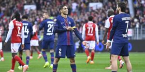 Achraf Hakimi double buteur Ă  Brest