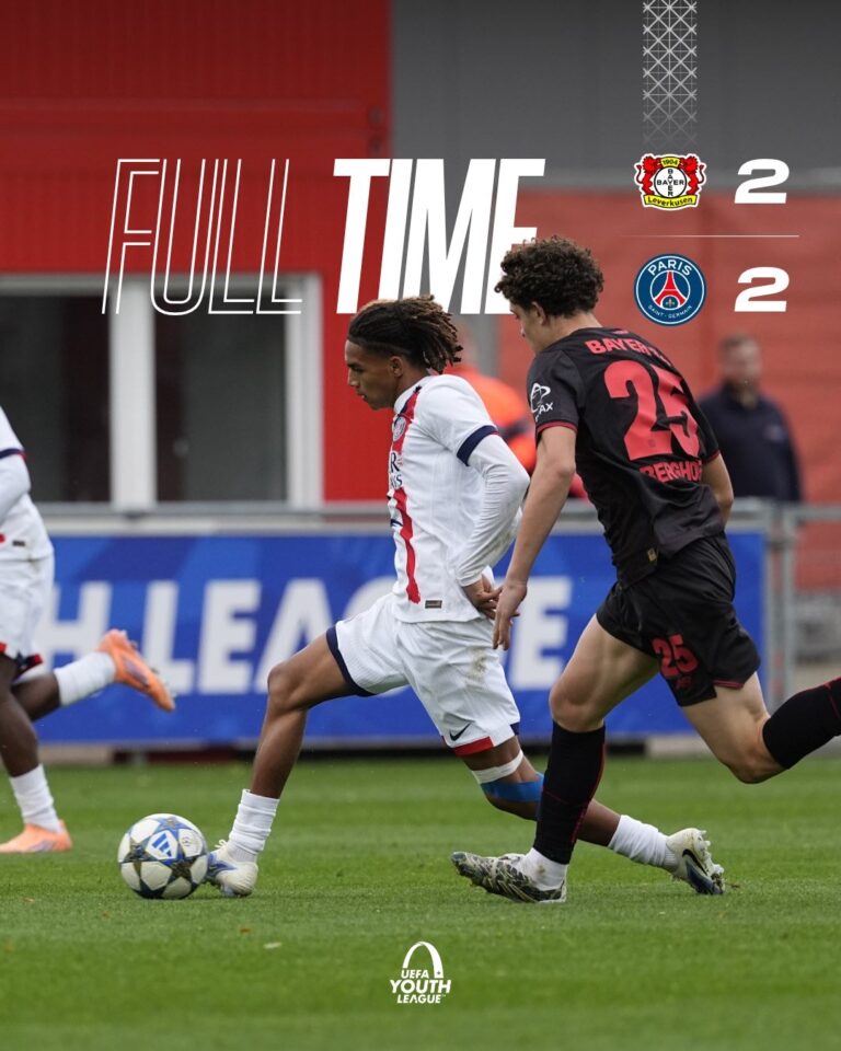 Les U19 du PSG et de Leverkusen se quittent sur un match nul