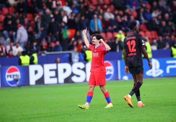 Vitinha, auteur du septième but parisien face à au Bayer Leverkusen (7-2)
