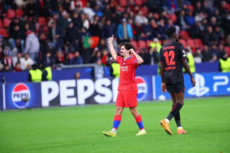 Vitinha, auteur du septième but parisien face à au Bayer Leverkusen (7-2)