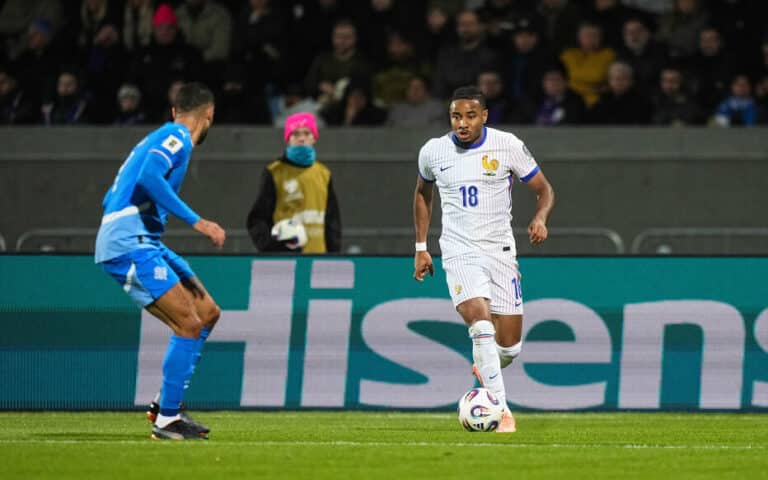 Nkunku buteur avec l'Équipe de France