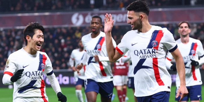 Goncalo Ramos et Kang-In Lee célèbrent le but de Ramos