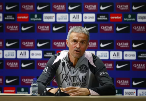 Luis Enrique en conférence de presse avant la réception du Paris FC par le PSG en Coupe de France