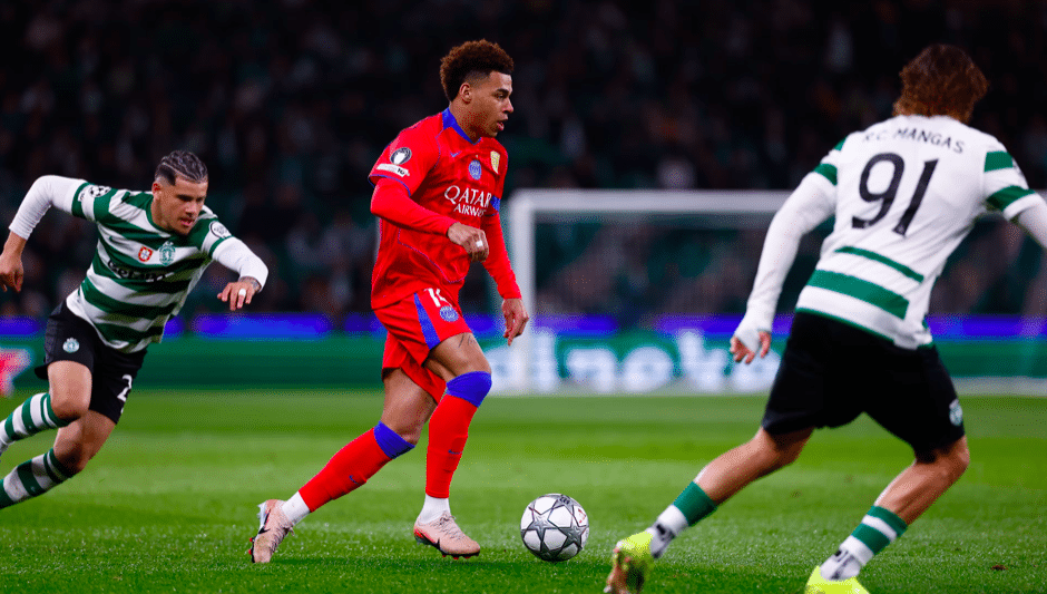 Désiré Doué face au Sporting Portugal