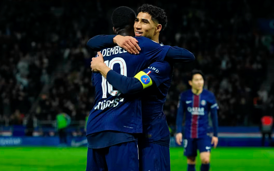 Ousmane Dembélé avec Achraf Hakimi - Crédit : psg.fr