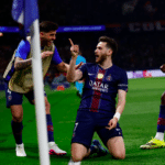 Kvicha Kvaratskhelia buteur avec le PSG - Crédit : A.Meunier/PSG