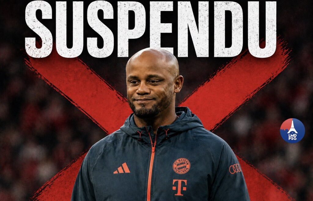 Vincent Kompany suspendu de banc au Parc des Princes