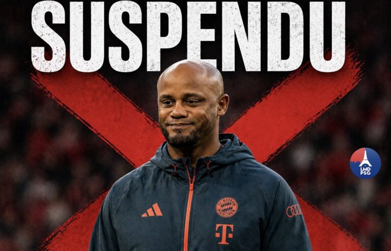 Vincent Kompany suspendu de banc au Parc des Princes