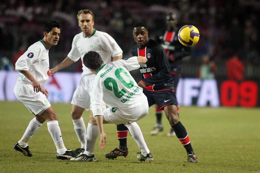 Tripy Makonda face à Wolfsburg - Crédit : Icon Sport
